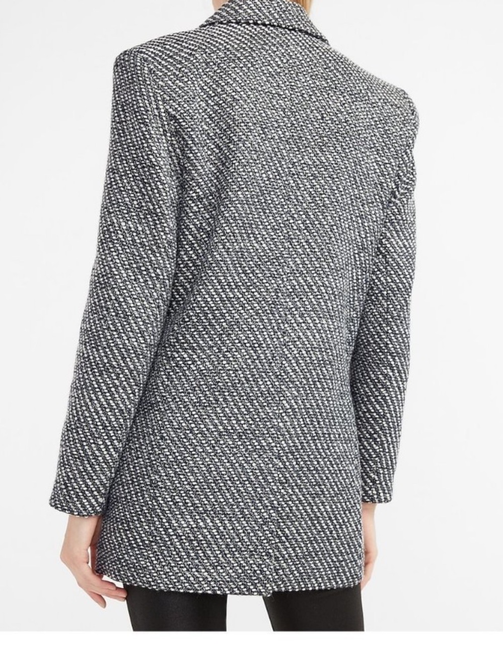 Express Metallic Tweed Double Breasted Blazer Coat Size M - Picture 4 of 10